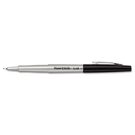 Vertex Flair Porous Point Stick Free-Flowing Liquid Pen- Black Ink- Ultra Fine- Dozen VE619916
